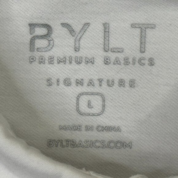 BYLT Polo Shirt Mens Large L White Premium Basics Lux Short Sleeve Stretch Golf - Picture 3 of 8